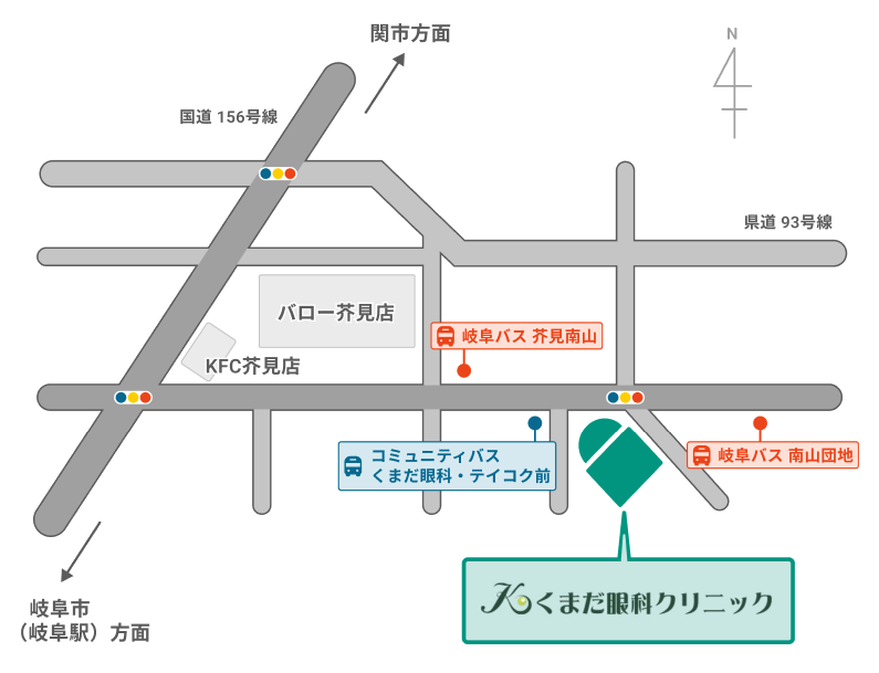 当院へのアクセス方法、地図の縮尺